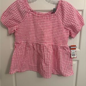 Cat & Jack Pink Checkered Kids Blouse